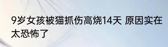9岁女孩被猫抓伤高烧14天 原因实在太恐怖了