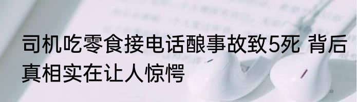 司机吃零食接电话酿事故致5死 背后真相实在让人惊愕