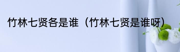 竹林七贤各是谁（竹林七贤是谁呀）