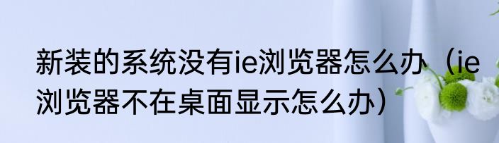 新装的系统没有ie浏览器怎么办（ie浏览器不在桌面显示怎么办）