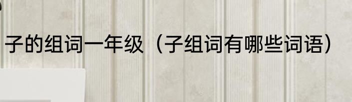 子的组词一年级（子组词有哪些词语）