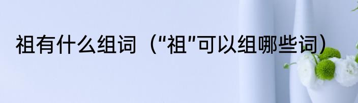 祖有什么组词（“祖”可以组哪些词）