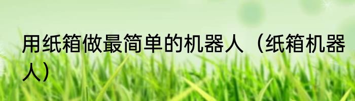 用纸箱做最简单的机器人（纸箱机器人）