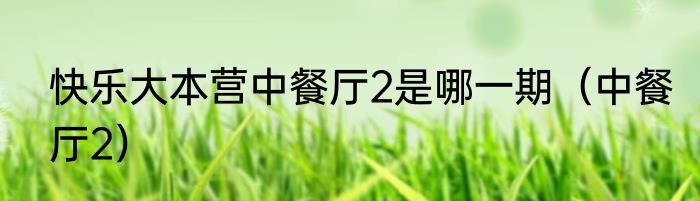快乐大本营中餐厅2是哪一期（中餐厅2）