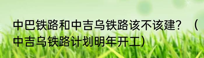 中巴铁路和中吉乌铁路该不该建？（中吉乌铁路计划明年开工）