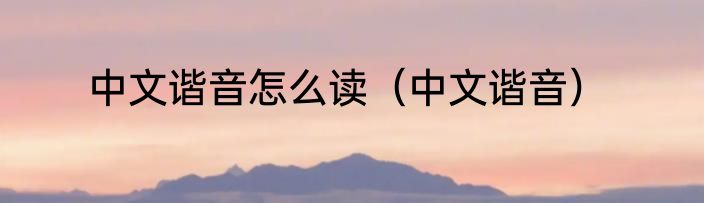 中文谐音怎么读（中文谐音）