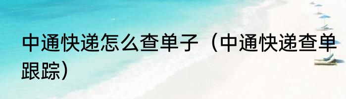 中通快递怎么查单子（中通快递查单跟踪）