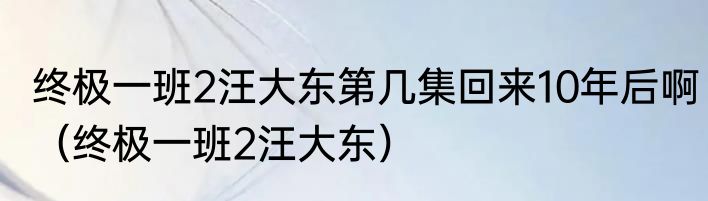终极一班2汪大东第几集回来10年后啊（终极一班2汪大东）