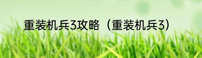 重装机兵3攻略（重装机兵3）