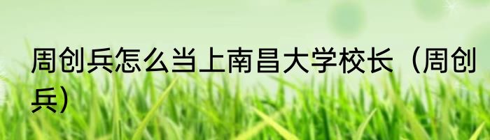 周创兵怎么当上南昌大学校长（周创兵）