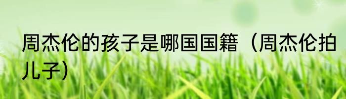 周杰伦的孩子是哪国国籍（周杰伦拍儿子）