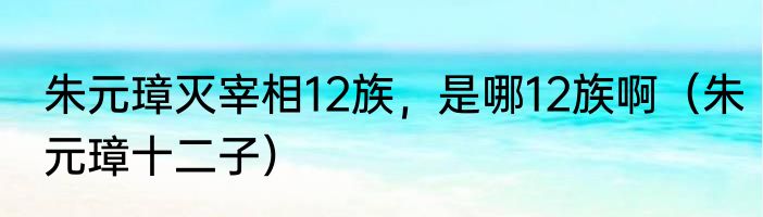朱元璋灭宰相12族，是哪12族啊（朱元璋十二子）