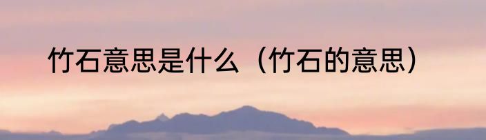 竹石意思是什么（竹石的意思）