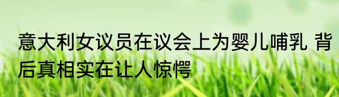 意大利女议员在议会上为婴儿哺乳 背后真相实在让人惊愕