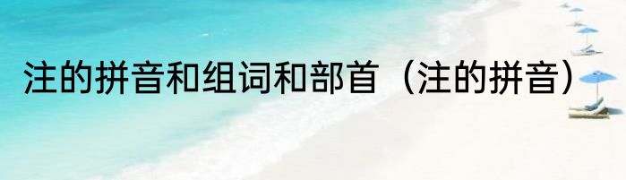 注的拼音和组词和部首（注的拼音）