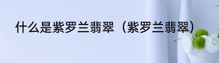 什么是紫罗兰翡翠（紫罗兰翡翠）