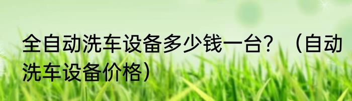 全自动洗车设备多少钱一台？（自动洗车设备价格）