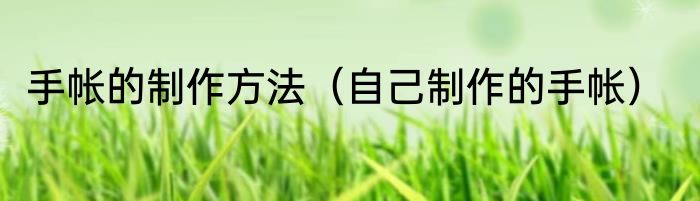 手帐的制作方法（自己制作的手帐）