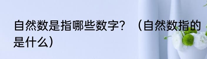 自然数是指哪些数字？（自然数指的是什么）