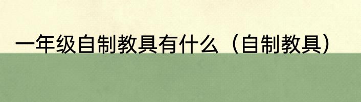 一年级自制教具有什么（自制教具）