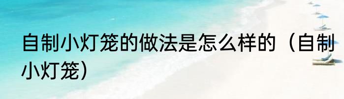 自制小灯笼的做法是怎么样的（自制小灯笼）