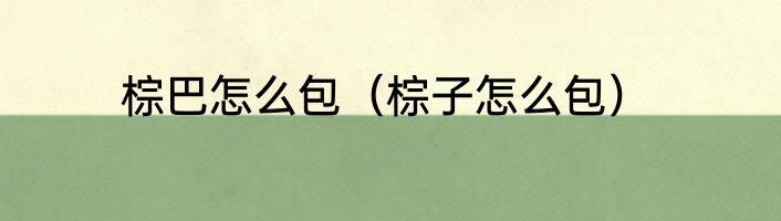 棕巴怎么包（棕子怎么包）