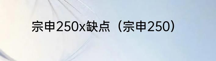 宗申250x缺点（宗申250）
