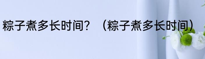 粽子煮多长时间？（粽子煮多长时间）