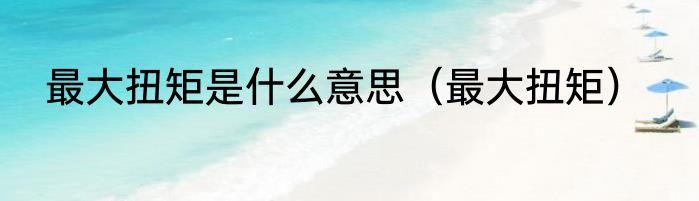 最大扭矩是什么意思（最大扭矩）