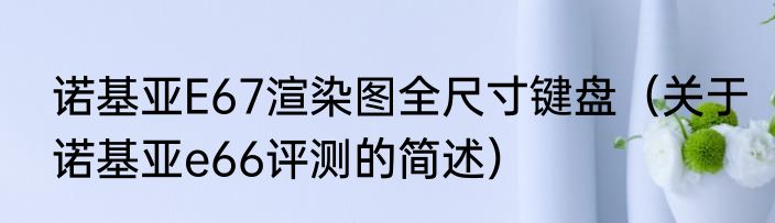 诺基亚E67渲染图全尺寸键盘（关于诺基亚e66评测的简述）