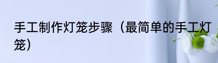 手工制作灯笼步骤（最简单的手工灯笼）