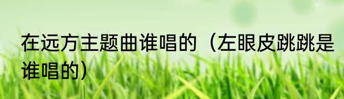 在远方主题曲谁唱的（左眼皮跳跳是谁唱的）