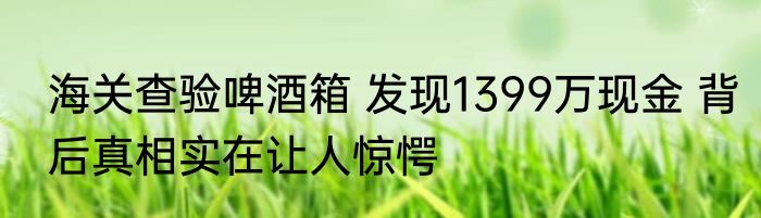 海关查验啤酒箱 发现1399万现金 背后真相实在让人惊愕