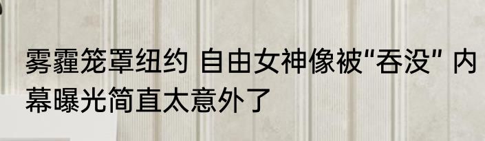 雾霾笼罩纽约 自由女神像被“吞没” 内幕曝光简直太意外了