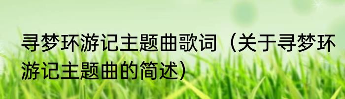 寻梦环游记主题曲歌词（关于寻梦环游记主题曲的简述）