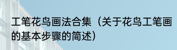 工笔花鸟画法合集（关于花鸟工笔画的基本步骤的简述）