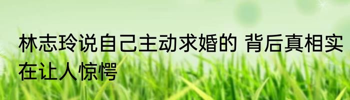 林志玲说自己主动求婚的 背后真相实在让人惊愕