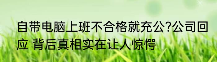 自带电脑上班不合格就充公?公司回应 背后真相实在让人惊愕