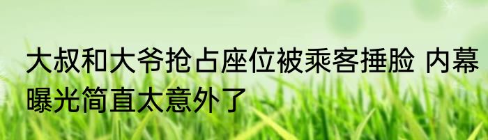 大叔和大爷抢占座位被乘客捶脸 内幕曝光简直太意外了