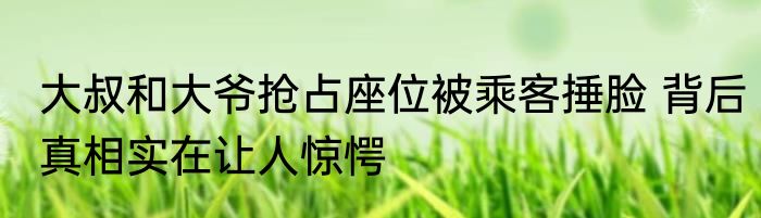 大叔和大爷抢占座位被乘客捶脸 背后真相实在让人惊愕