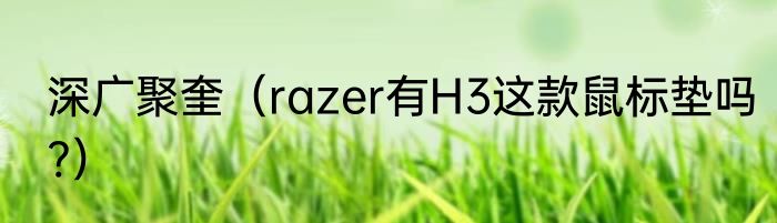 深广聚奎（razer有H3这款鼠标垫吗?）