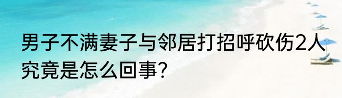 男子不满妻子与邻居打招呼砍伤2人 究竟是怎么回事？