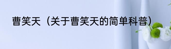 曹笑天（关于曹笑天的简单科普）