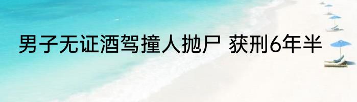 男子无证酒驾撞人抛尸 获刑6年半