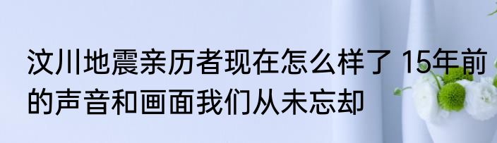 汶川地震亲历者现在怎么样了 15年前的声音和画面我们从未忘却