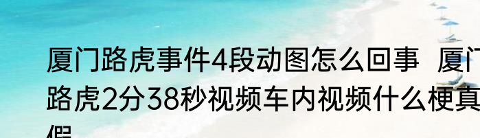 厦门路虎事件4段动图怎么回事  厦门路虎2分38秒视频车内视频什么梗真假