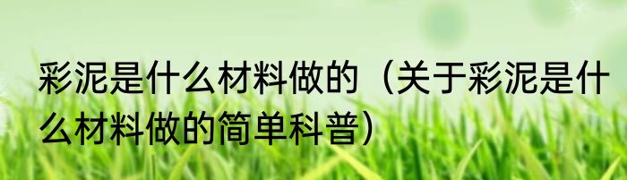 彩泥是什么材料做的（关于彩泥是什么材料做的简单科普）
