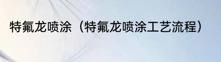 特氟龙喷涂（特氟龙喷涂工艺流程）