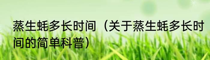 蒸生蚝多长时间（关于蒸生蚝多长时间的简单科普）