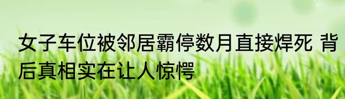 女子车位被邻居霸停数月直接焊死 背后真相实在让人惊愕